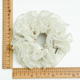 Colorful Floral Ruffled Hair Tie Elastic Durable_Cwaha07530