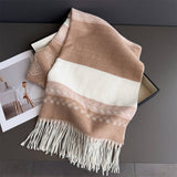 Winter Plaid Colorblock Tassel Scarf Wrap Unisex_Cwasc03273