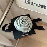 ROSE BOW FASHION FLOWER HAIR SCRUNCHIES_CWAHA1740