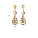 DIAMOND ENCRUSTED ABALONE PIPA PENDANT EARRINGS_CWMM4286