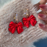 CHRISTMAS BOW RED SERIES EARRINGS_CWAJE2389