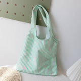NEW LARGE STRIPED CANVAS TOTE BAG FOR WOMEN_CWAB5640