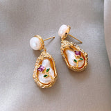 Vintage Bouquet Pearl Personalized Earrings