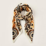 FLOWER PRINT SMALL NECK SILK SCARF SQUARE SCARVES_CWASC0235