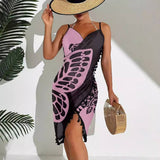 MULTI WAY TASSEL BEACH DRESS BUTTERFLY MESH COVER_CWBLS0490