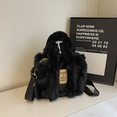 Winter Faux Rabbit Fur Crossbody Handbag Plush Bag_Cwab3998