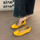 Yellow Ballet Flats With Wedge An Soft Sole_Cwshf0059