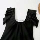 Womens Solid Color Bikini Sexy One-Piece Swimsuit