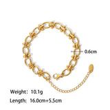 CHIC GOLD PEARL BRACELET WITH STAINLESSSTEEL CHAIN_CWAJE4673