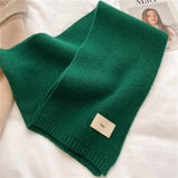 SOLID KNIT SCARF CANDY COLOR WRAP FOR STUDENTS_CWASC0975