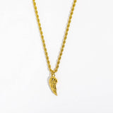 STAINLESS STEEL MENS WING PENDANT NECKLACE_CWMM5558