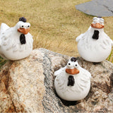 CREATIVE FUNNY CHICKEN RESIN GARDEN FENCE DECOR_CWAJE5299