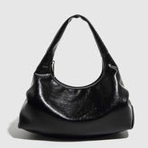 ELEGANT BLACK RUCHED CLOUD DUMPLING BAG_CWAB5696