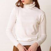 Solid Color Turtleneck Knit Style All-In-One Base