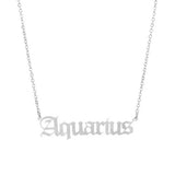 STAINLESS STEEL ZODIAC PENDANT CLAVICLE NECKLACE_CWMM2719