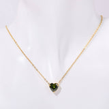 STAINLESS STEEL BIRTHSTONE HEART NECKLACE_CWMM5667