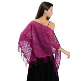 LACE WAVE TRIANGLE SCARF PARTY WRAP FOR WOMEN_CWASC1084