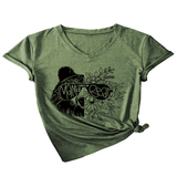 Trendy V-Neck Short Sleeve Shirt For Women