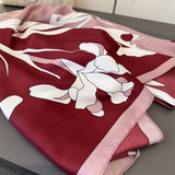 Retro Floral Faux Silk Square Neck Scarf_Cwasc03436