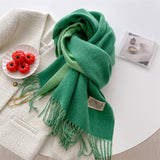 DOUBLE SIDED FAUX CASHMERE SCARF SOLID COLOR SHAWL_CWASC0968