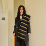 Wool Blend Stripe Scarfsoft Narrow Winter Wrap_Cwasc2356
