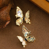 COLORFUL ABALONE BUTTERFLY EARRINGS_CWMM4296