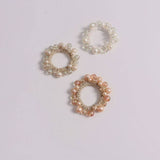 SWEET CUTE WRINKLED PEARL HAIR TIE SIMPLE NEW BAND_CWAHA6777