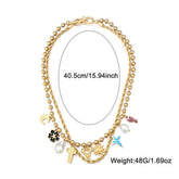 NEW FASHION MULTI PENDANT VINTAGE NECKLACE_CWAJE2840