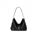 Vintage Ruched Tote Small Shoulder Leather Bag_Cwab5324