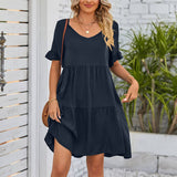 V-Neck Doll Outfit Three-Layer Pleated Dress