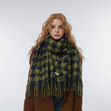 HOUNDSTOOTH SCARF SOFT FAUX CASHMERE WINTER WRAP_CWASC2358