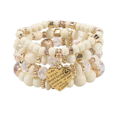 Cwmm10451_Boho Beaded Heart Bracelet Set 4Pcs Elastic