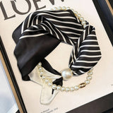 Ivory Pearl Magnetic Skinny Neck Scarf_Cwasc03933