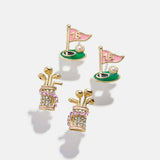 SPORTS SERIES TENNIS FOOTBALL STUD EARRINGS_CWAJE5066