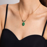 NEW LIGHT LUXURY MALACHITE PENDANT NECKLACE_CWAJE1435