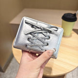 Solid Color Bow Pu Zipper Wallet, Large Capacity_Cwab06247