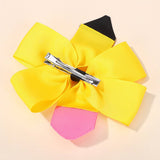 BABY BOW HAIR CLIP WITH PENCIL PATTERN HANDMADE_CWAHA6710