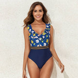 MULTICOLOR PRINTED BELTED ONE PIECE SWIMSUIT_CWMW0295