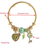 ALLOY COUPLE BRACELET WITH HEART KEY BEADS_CWMM8581
