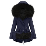Warm Plus Fleece Coat Fur Collar Plus Cotton Jacket