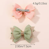 HANDMADE GLITTER BOW TAIL HAIR CLIP SET FOR GIRLS_CWAHA6717