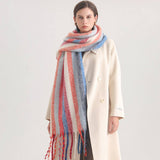 RAINBOW STRIPE SCARF COZY CUTE WINTER WRAP_CWASC0984