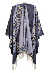 LEOPARD POINT CASUAL SHAWL WRAP_CWASC0005