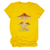 PLAYFUL RED MUSHROOM PRINT WOMENS BASE TEE_CWTTS1510