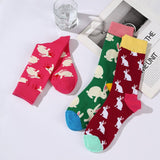 AUTUMN AND WINTER CREATIVE PRINTED MID CALF SOCKS_CWMS1014
