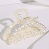 Chic Pearl Heart Claw Clip Minimalist Hair Grip