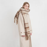 FRENCH RETRO PLAID SCARF WINTER TASSEL WRAP_CWASC0327