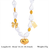 Unique Baroque Turquoise Heart Flower Necklace_Cwmm7535