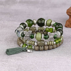 BUTTERFLY TASSEL PENDANT MULTI LAYER BRACELET_CWAHA2476