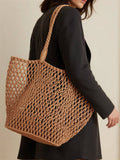 Ven Cotton Shoulder Beach Bag, Hollow Design_Cwab0809
